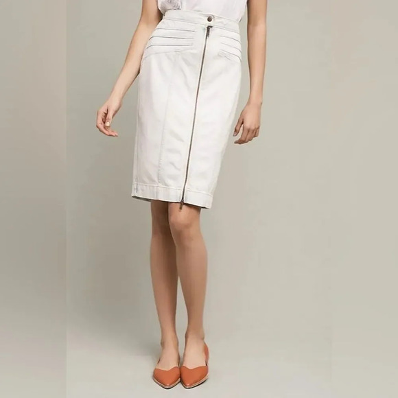 PILCRO AND‎ THE LETTERPRESS by ANTHROPOLOGIE Seamed Denim Pencil Skirt - Picture 1 of 9